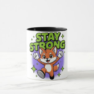 Mug Conception de dessin animé positif Reste Fort