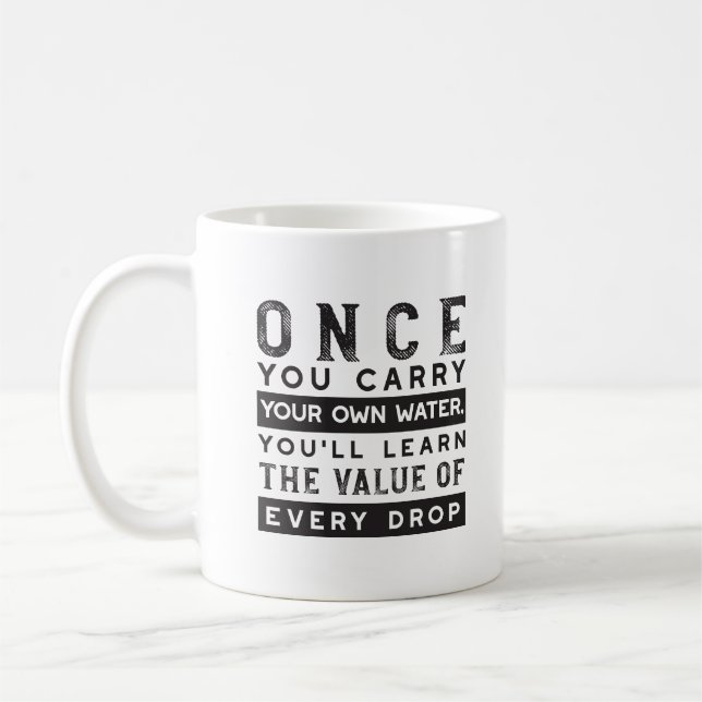 Mug Conception de devis de sagesse - Valeur de chaque  (Gauche)