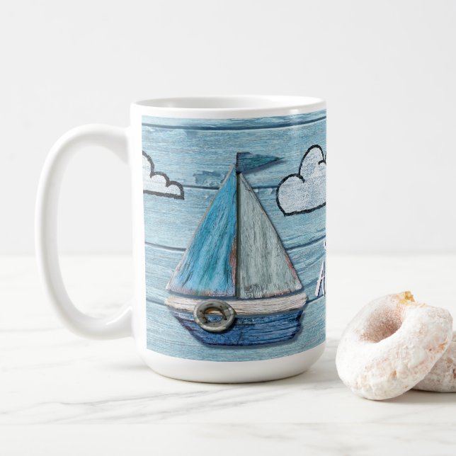 Mug Conception de Driftwood Beach Tall Yacht tall coff (Avec donut)