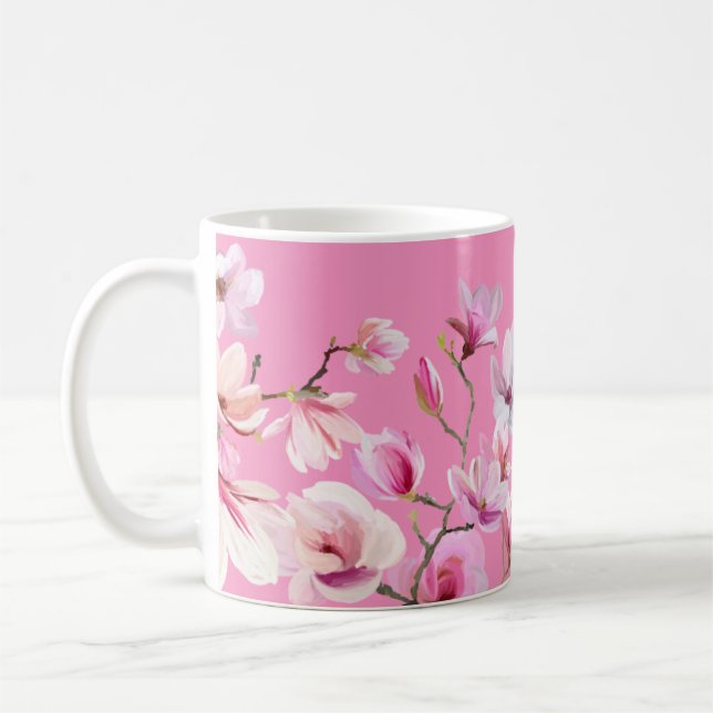 Mug Conception de fleurs de Sakura roses  (Gauche)