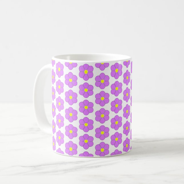 Mug Conception de fleurs violettes (Devant gauche)