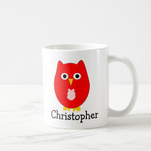 Mug Conception de hibou rouge personnalisée