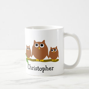 Mug Conception de hiboux bruns personnalisée