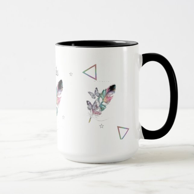 Mug Conception de la Coupe de Plumes et Papillons de s (Droite)