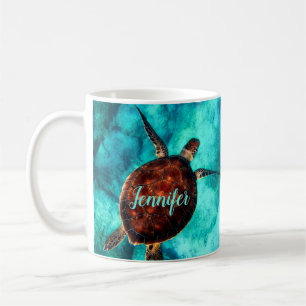 Mug Conception de la tortue de mer Coupe personnalisée