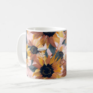 Mug Conception de l'aquarelle de tournesol
