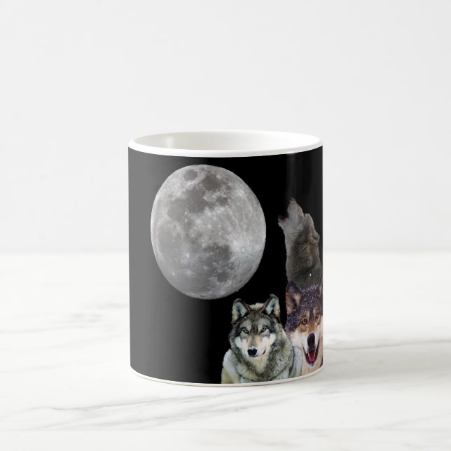 Mug Conception de loup d'hurlement (Centre)