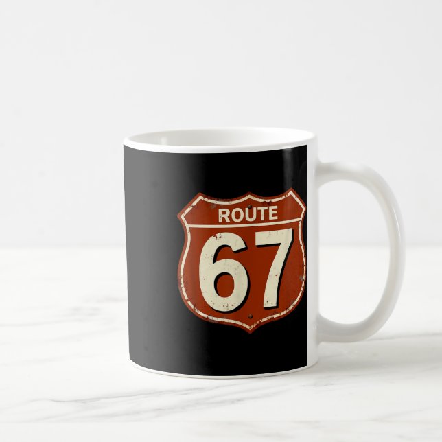 Mug Conception de mème de route 67 drôle rétro  (Droite)