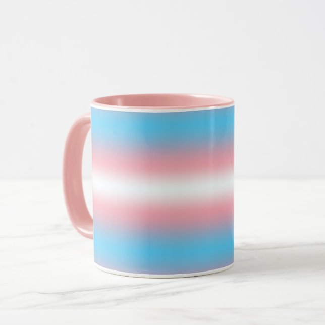 Mug Conception de motif de drapeau de fierté transgenr (Devant gauche)