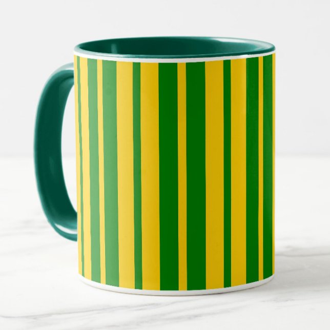 Mug Conception de motif rayé stylé vert jaune  (Créateur téléchargé)