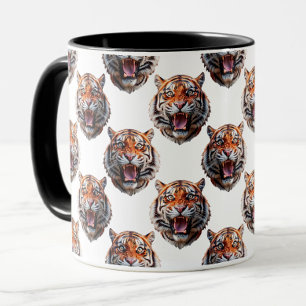 Mug Conception de motif tête de tigre - Blanc