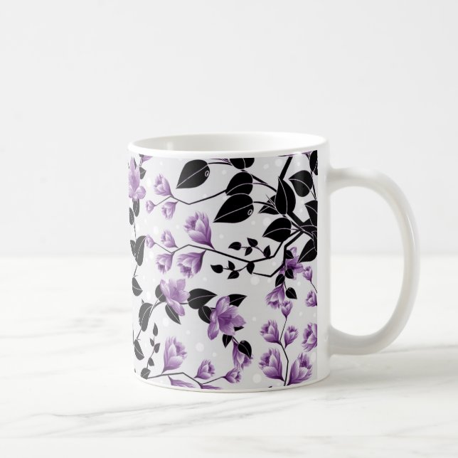 Mug Conception de motifs floraux violet clair (Droite)