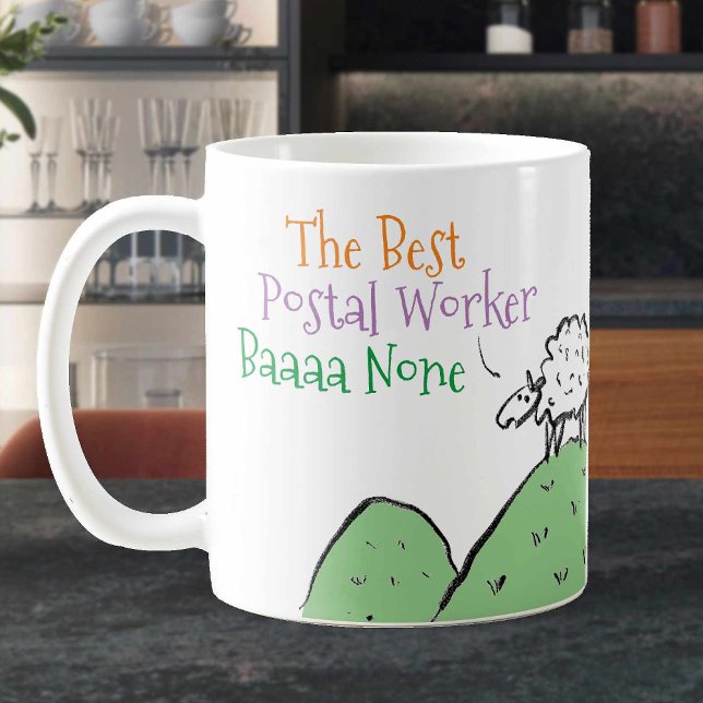 Mug Conception de mouton pour un travailleur de la pos (Créateur téléchargé)