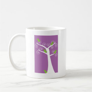 Mug Conception de nature fantaisiste d'oiseaux verts m