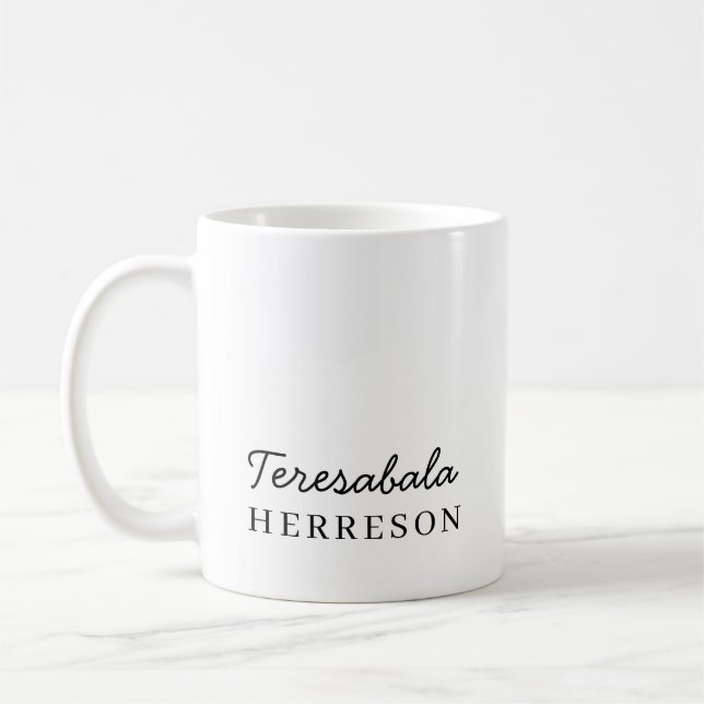 Mug Conception de nom de monogramme moderne minimalist (Gauche)