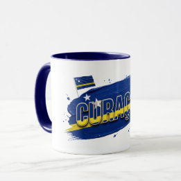 Mug Conception de pinceau de peinture de Curaçao | Fie