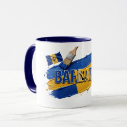 Mug Conception de pinceau de peinture de la Barbade |