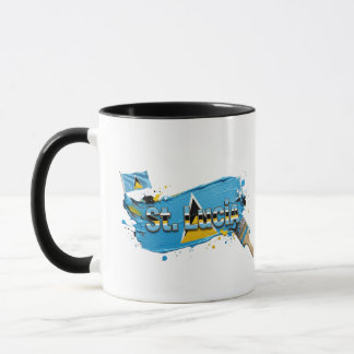 Mug Conception de pinceau de peinture de Sainte-Lucie