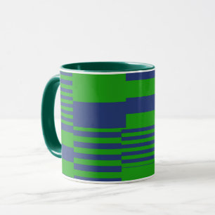 Mug Conception de rayures patchwork bleu vert