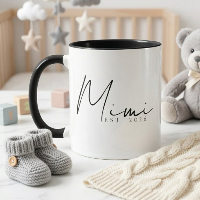 Mug Conception de script minimal année EST Mimi élégan (Créateur téléchargé)