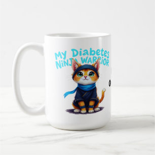 Mug Conception de sensibilisation au chat ninja diabèt