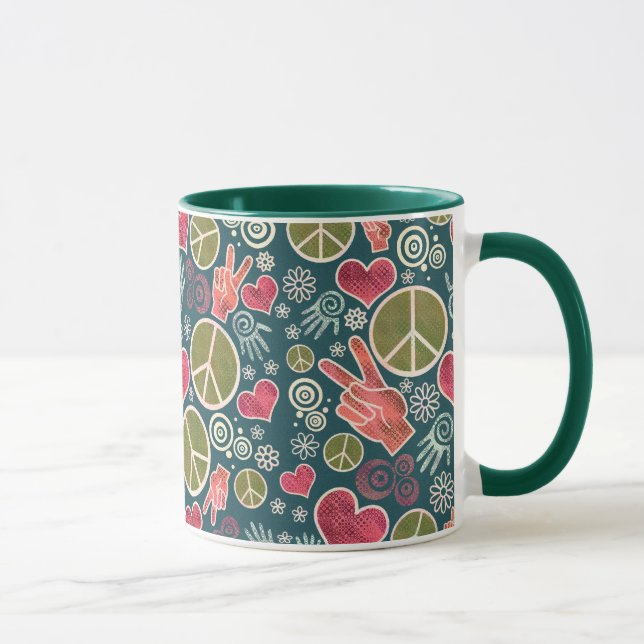 Mug Conception de signe de pacifisme de hippie de (Droite)