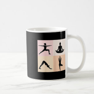Mug Conception de silhouette de yoga, Pop Art 4 Quadra