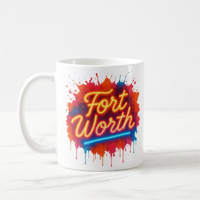 Mug Conception de splash de street art de Fort Worth (Gauche)