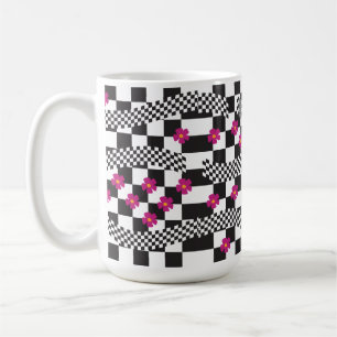 Mug Conception de tableau de bord rétro avec fleurs