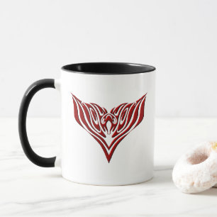 Mug Conception de tatouage tribal d'oiseaux ailés roug