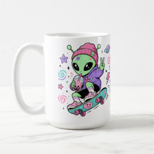 Mug Conception de thé à bulles Alien Skater Kawaii