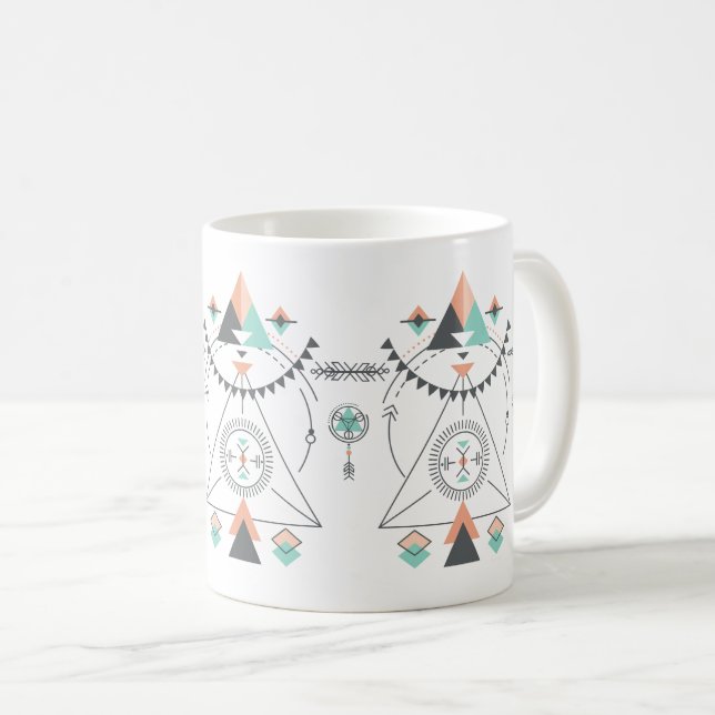 Mug Conception de totem Tribal Coloré (Devant droit)