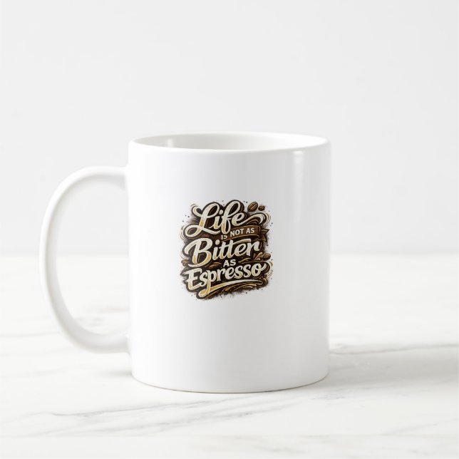 Mug Conception de typographie de café drôle Espresso (Gauche)