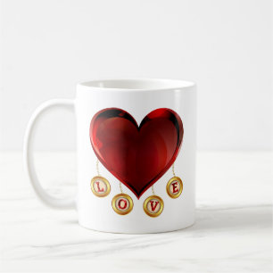 Mug Conception de typographie romantique Lettres d'amo