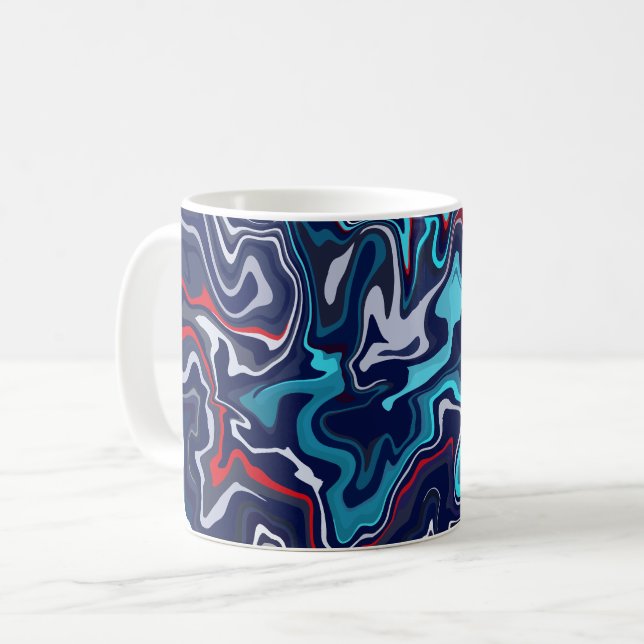 Mug Conception de vague de fluide abstrait (Devant gauche)