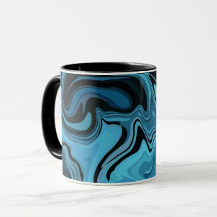 Mug Conception de vague de marbre bleu abstrait