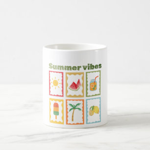 Mug Conception de vibrations rétro d'été