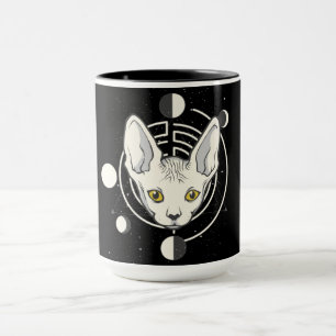 Mug Conception de visage de chat spatial cool