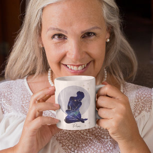 Mug Conception de zodiaque bleu or féminin Poissons