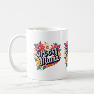 Mug Conception d'esthétique rétro florale Groovy Mama