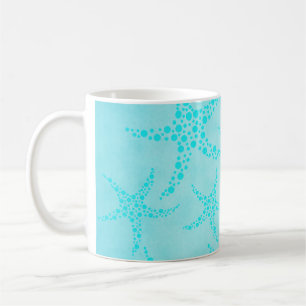 Mug Conception d'étoiles de mer d'Aqua et de turquoise