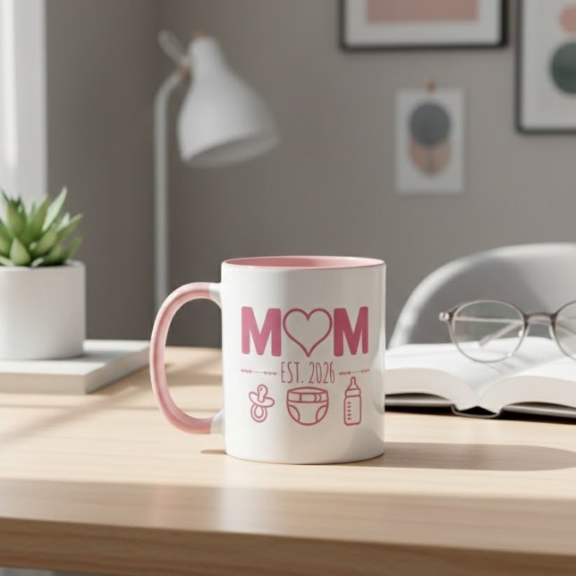 Mug Conception d'icônes pour bébé de l'année de maman  (Créateur téléchargé)
