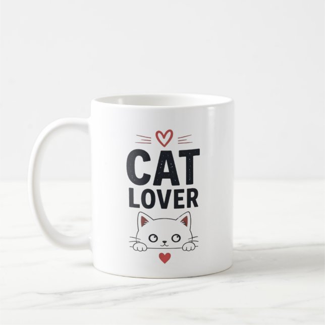 Mug Conception d'illustration de chat minimal mignon a (Gauche)
