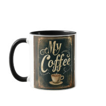 Conception d'œuvre d'art de citation de café vinta
