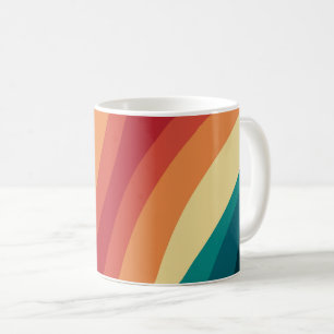 Mug Conception d'ondes de style rétro multicolore