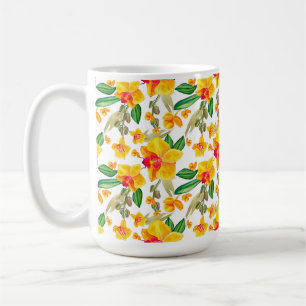 Mug Conception d'orchidées à l'aquarelle 9