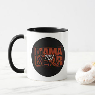Mug Conception d'ours-maman rétro rouge noir