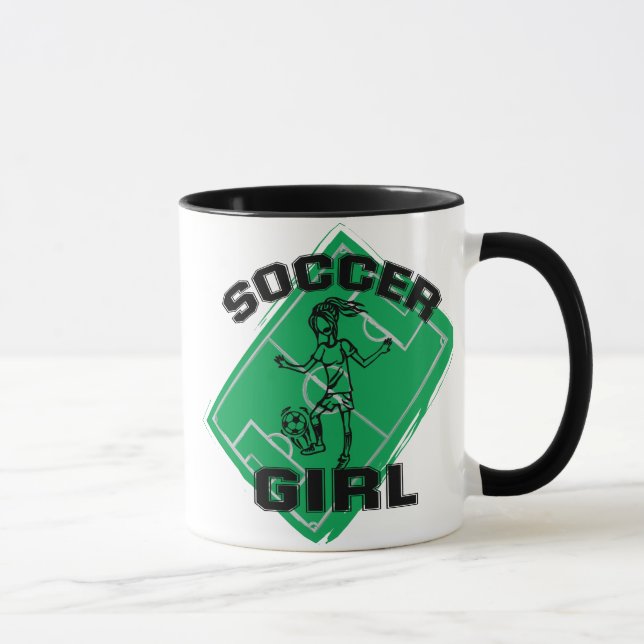 Mug Conception du football de fille du football de (Droite)