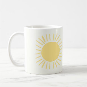 Mug Conception du soleil de Boho en jaune