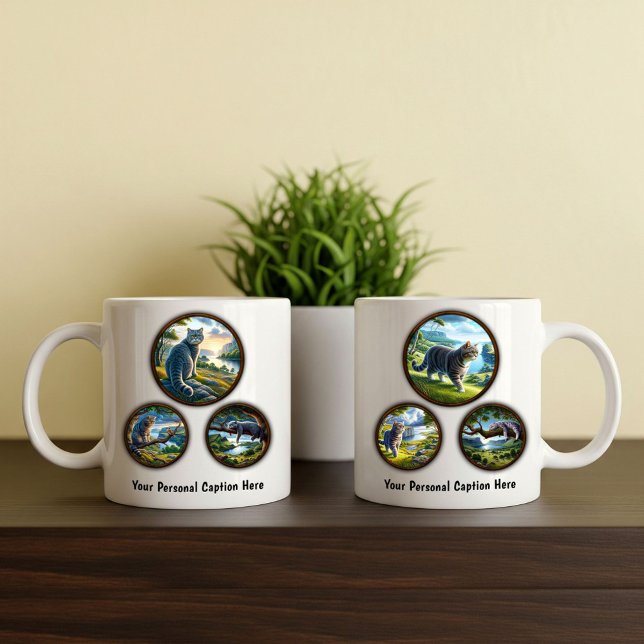 Mug Conception d'une boîte de café à 6 images en chat  (Créateur téléchargé)